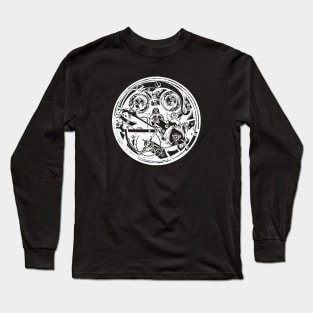 White Pocket Watch Clockwork Long Sleeve T-Shirt